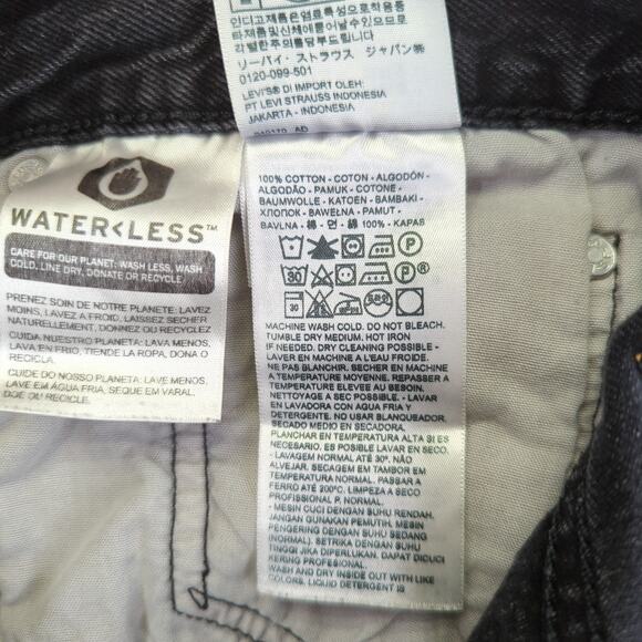 Levi's 501 Cut Off Shorts Women's 31 Black Button Fly 100% Cotton Rigid Denim - Picture 4 of 5